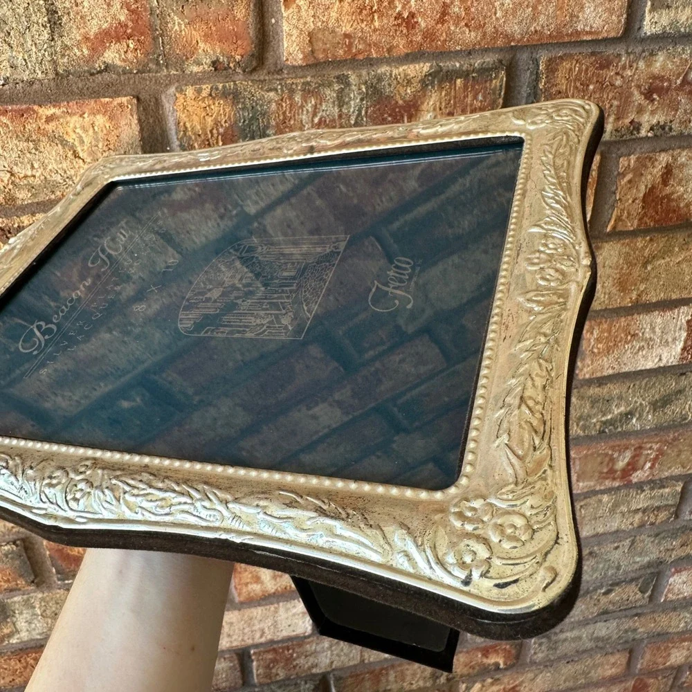 Fetco Beacon Hill Silver Plated Brass 8x10 Picture Frame Ornate Floral Vicorian